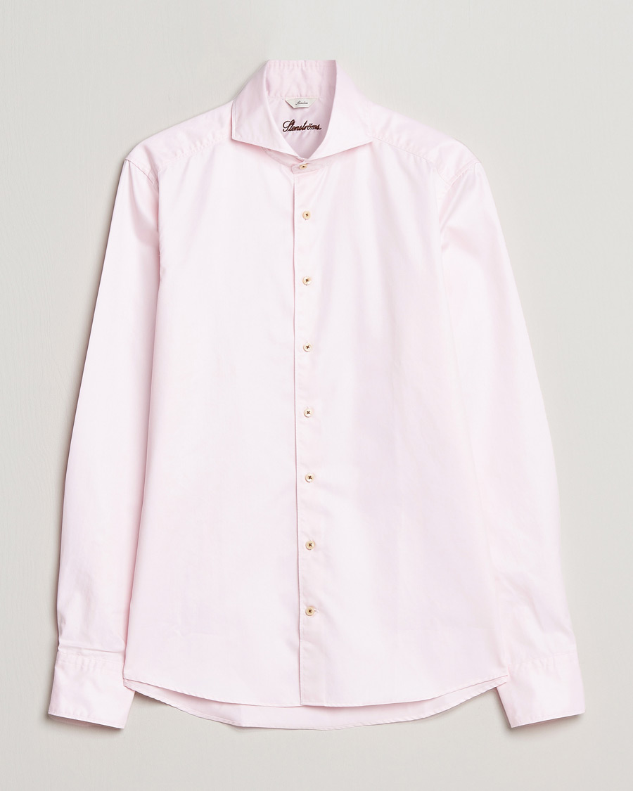 Homme | Chemises | Stenströms | Slimline Washed Cotton Shirt Pink