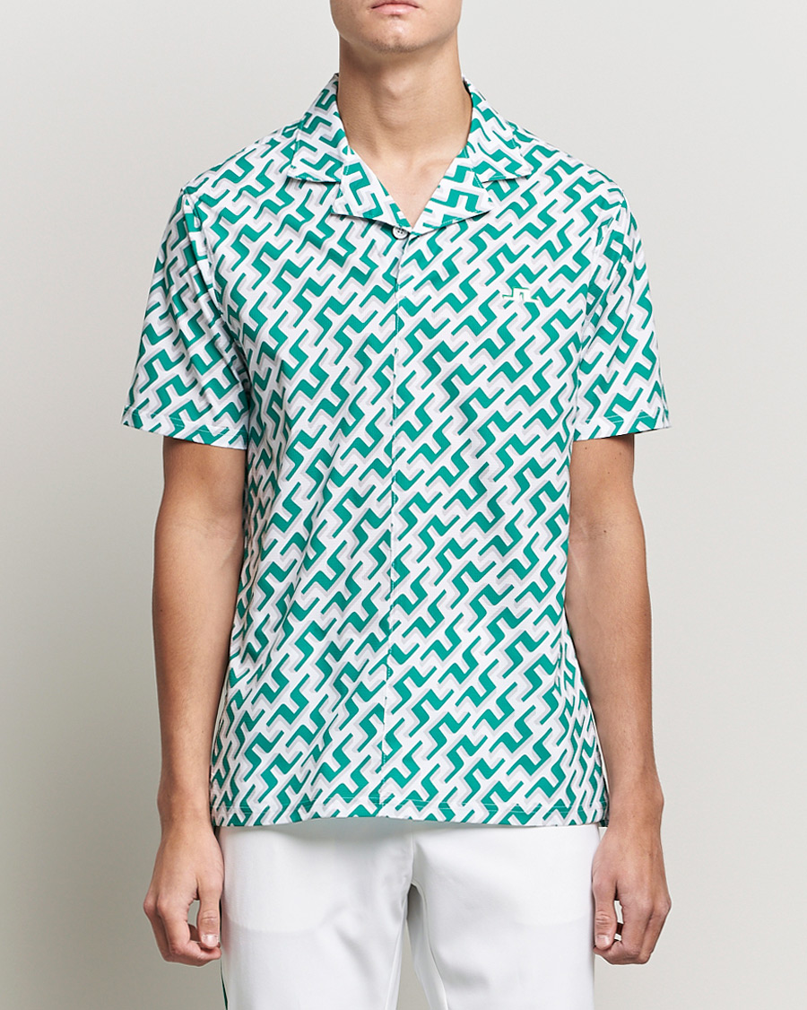 Homme | Chemises | J.Lindeberg | Resort Regular Fit Golf Shirt Green Bridge Monogram