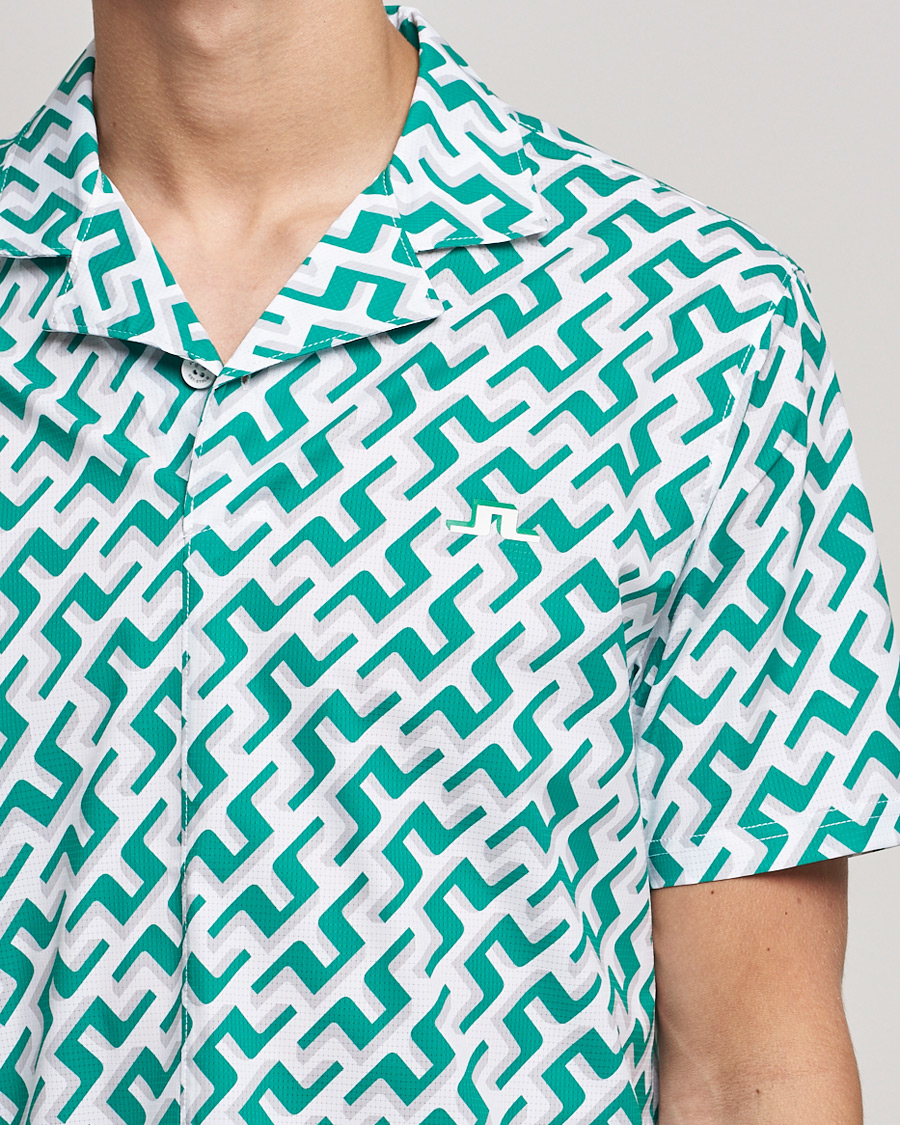 Homme | Chemises | J.Lindeberg | Resort Regular Fit Golf Shirt Green Bridge Monogram
