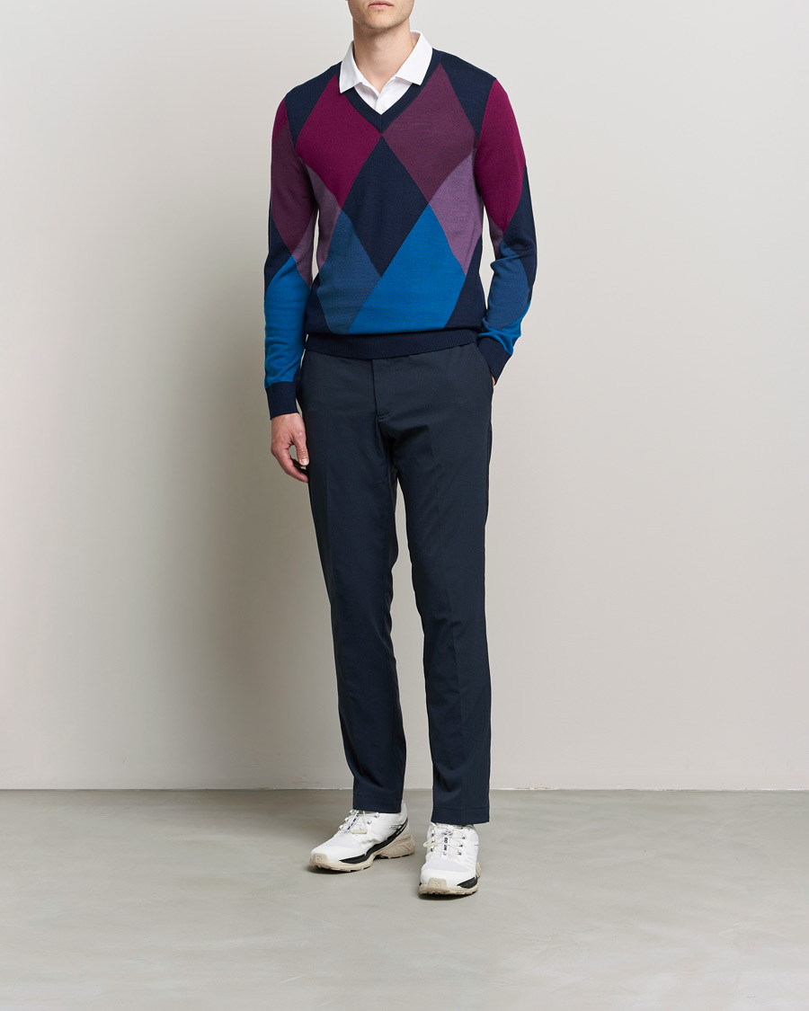 Homme | Pulls Et Tricots | J.Lindeberg | Active Argyle Golf Sweater Navy
