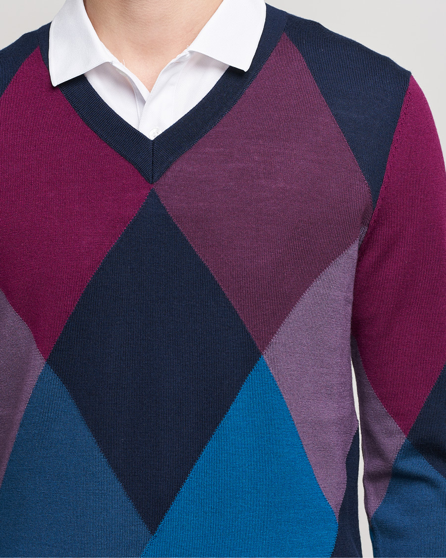 Homme | Pulls Et Tricots | J.Lindeberg | Active Argyle Golf Sweater Navy