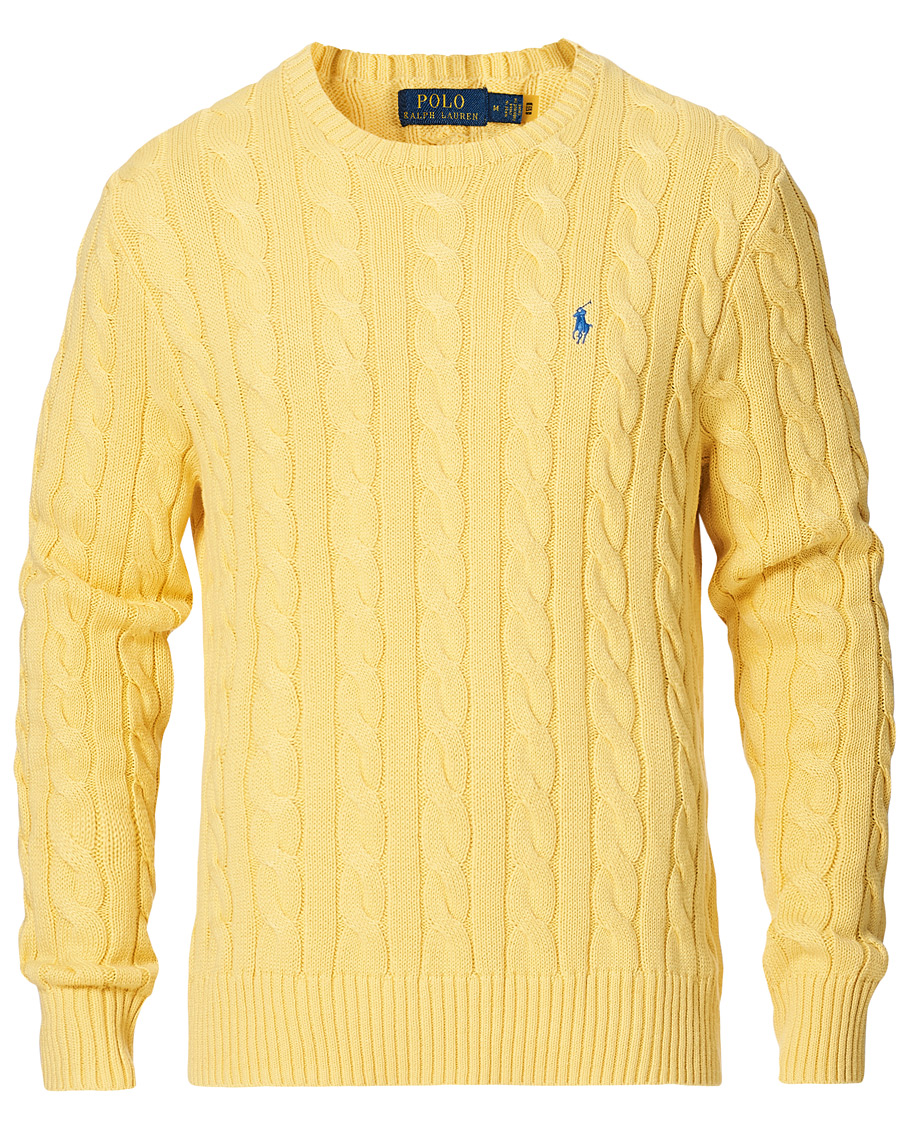 Homme | Pulls Et Tricots | Polo Ralph Lauren | Cotton Cable Crew Neck Pullover Empire Yellow