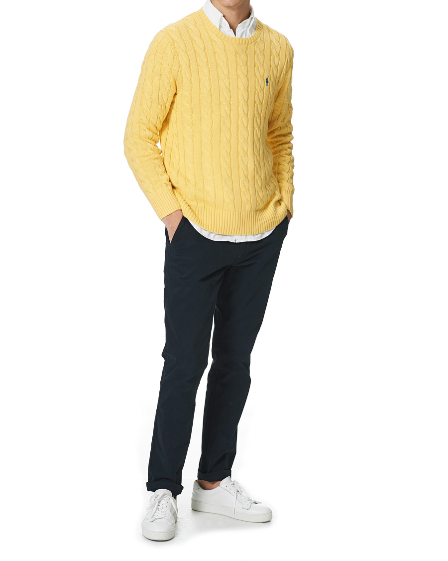 Homme | Pulls Et Tricots | Polo Ralph Lauren | Cotton Cable Crew Neck Pullover Empire Yellow