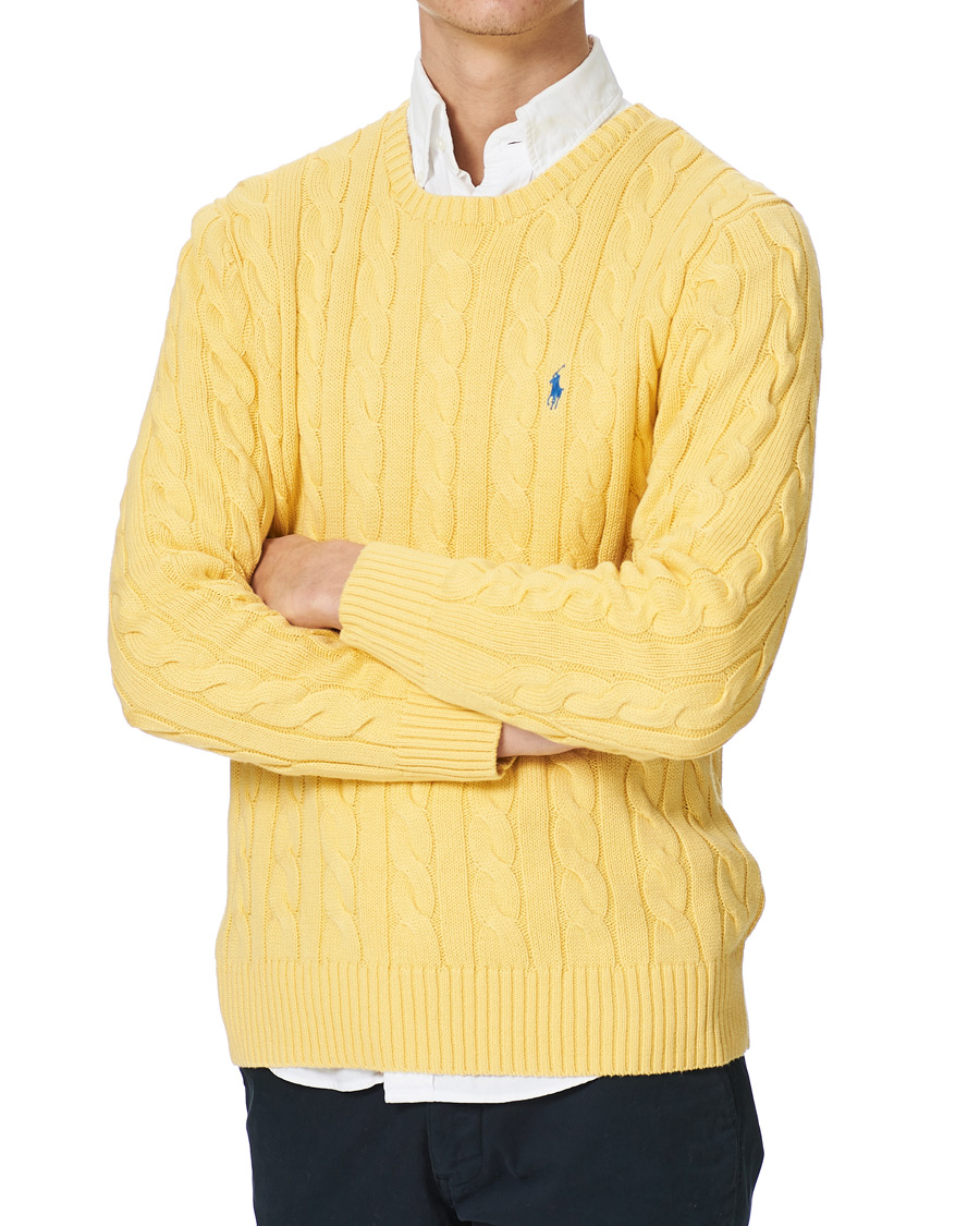 Homme | Pulls Et Tricots | Polo Ralph Lauren | Cotton Cable Crew Neck Pullover Empire Yellow