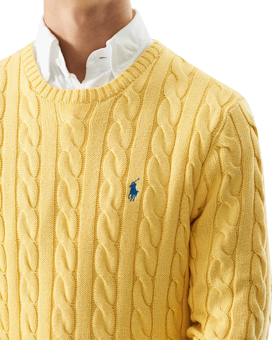 Homme | Pulls Et Tricots | Polo Ralph Lauren | Cotton Cable Crew Neck Pullover Empire Yellow