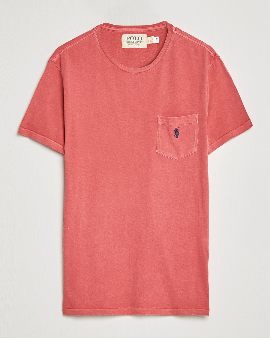 Heren | T-shirts | Polo Ralph Lauren | Washed Crew Neck Pocket Tee Starboard Red