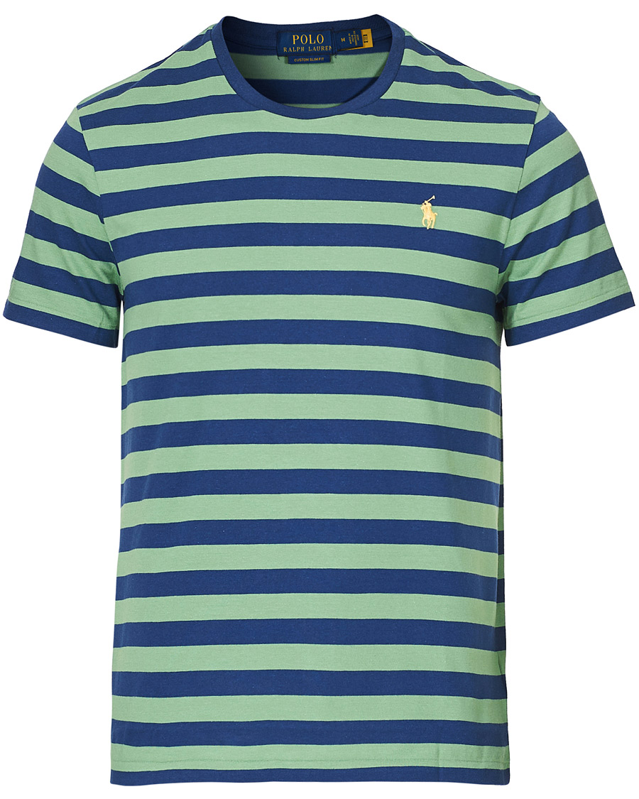 Homme | T-shirts | Polo Ralph Lauren | Crew Neck Striped Tee Outback Green/Light Navy