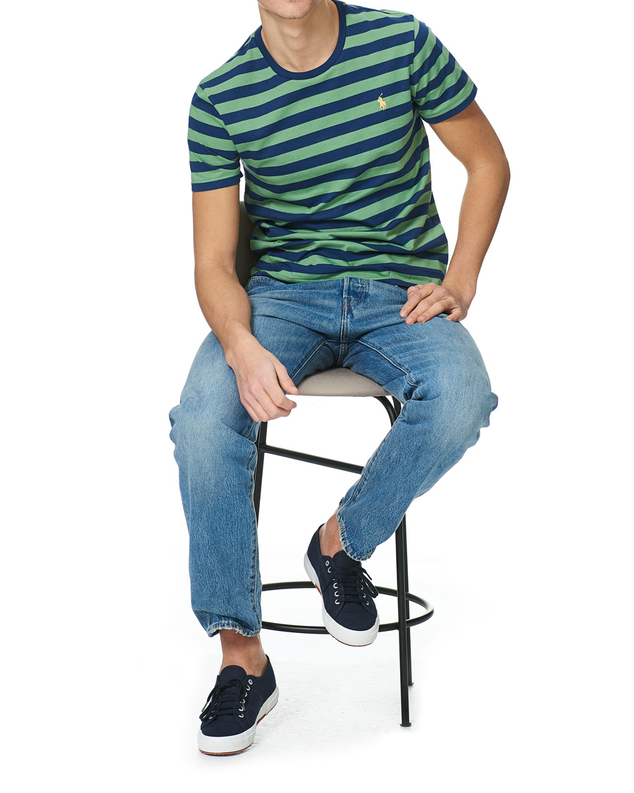 Homme | T-shirts | Polo Ralph Lauren | Crew Neck Striped Tee Outback Green/Light Navy