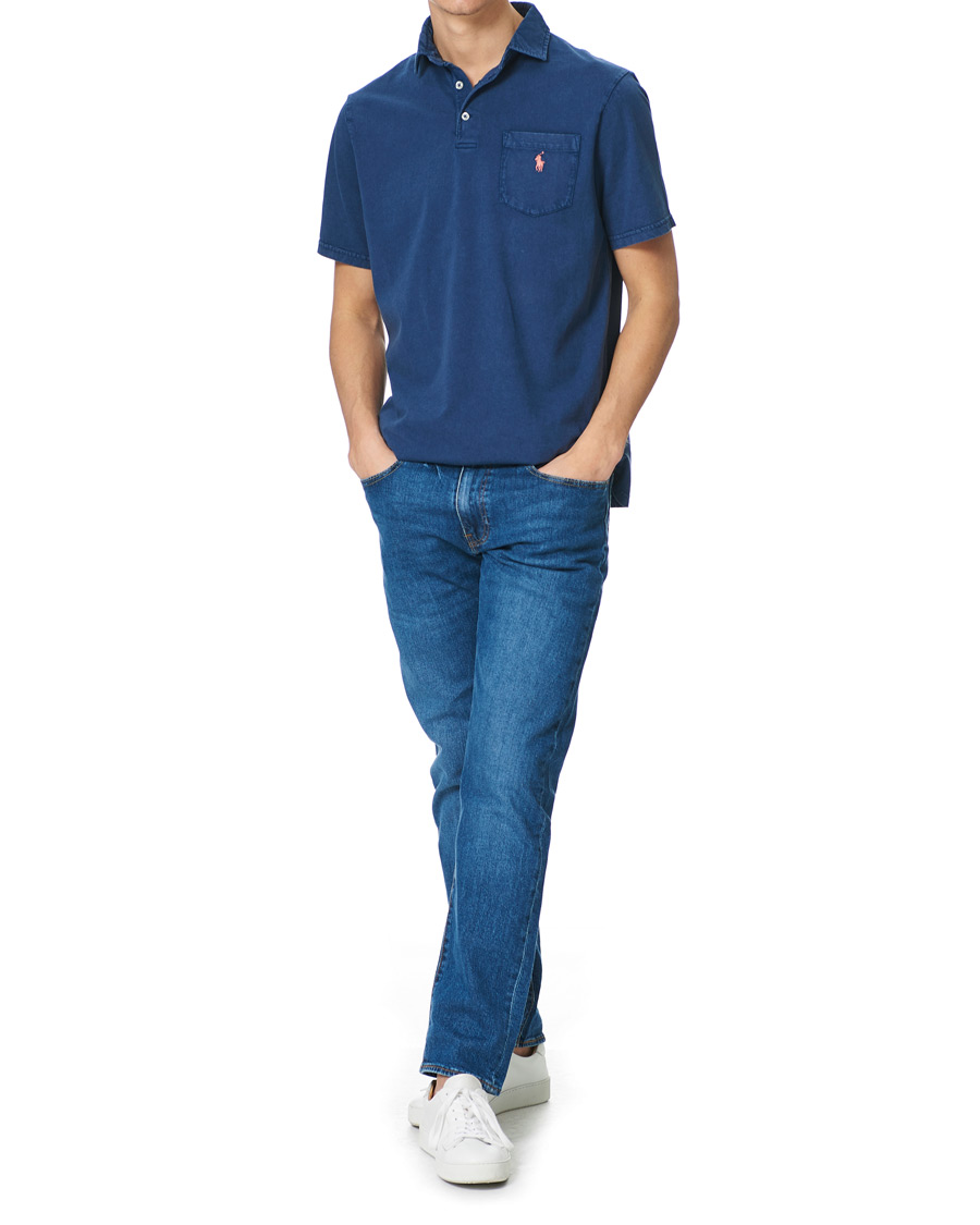 Heren | Polo's | Polo Ralph Lauren | Cotton/Linen Pocket Polo Light Navy