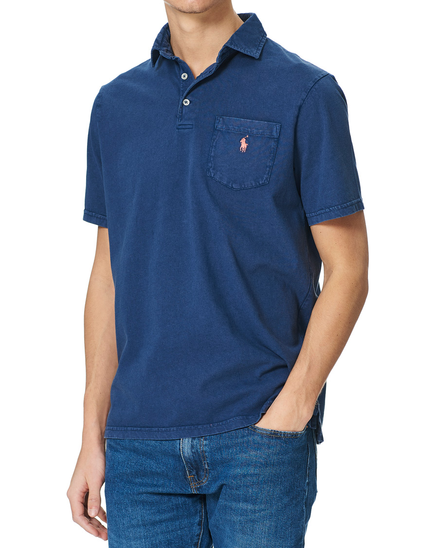 Heren | Polo's | Polo Ralph Lauren | Cotton/Linen Pocket Polo Light Navy