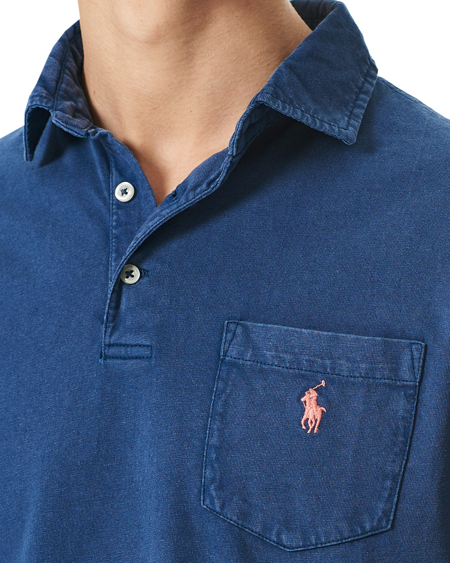 Heren | Polo's | Polo Ralph Lauren | Cotton/Linen Pocket Polo Light Navy