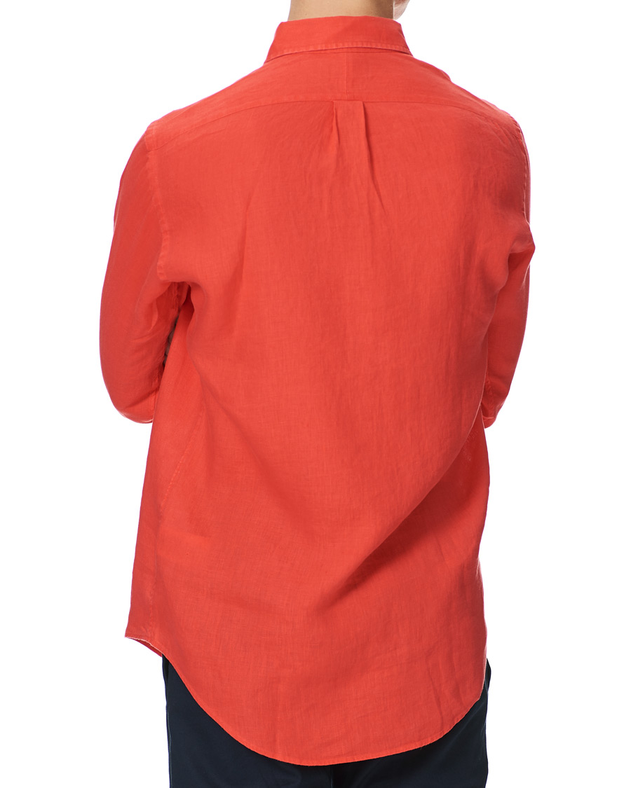 Homme | Chemises | Polo Ralph Lauren | Custom Fit Linen Button Down Shirt Racing Red