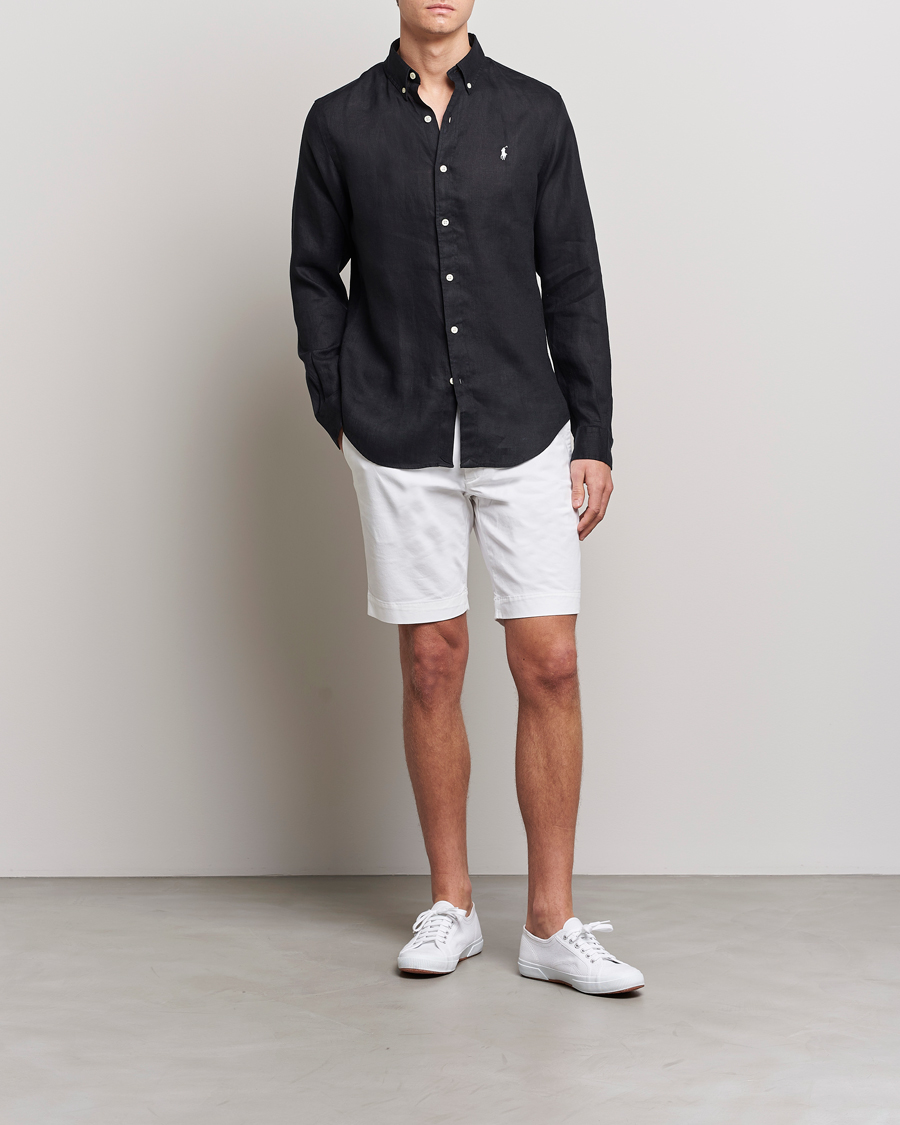 Heren | Overhemden | Polo Ralph Lauren | Slim Fit Linen Button Down Shirt Polo Black