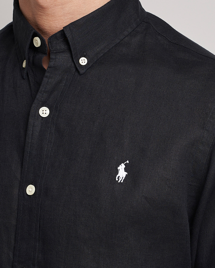 Heren | Overhemden | Polo Ralph Lauren | Slim Fit Linen Button Down Shirt Polo Black