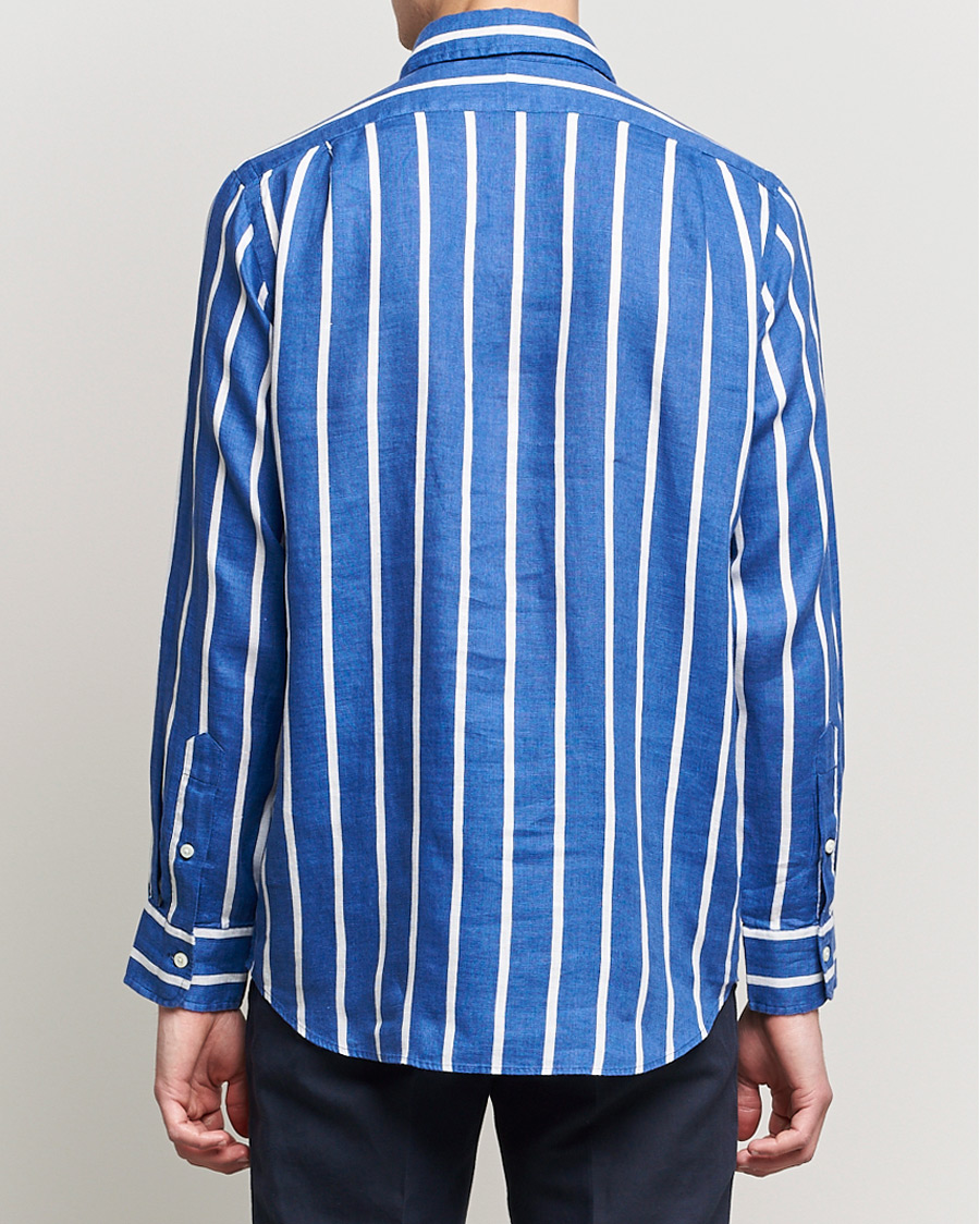 Homme | Chemises | Polo Ralph Lauren | Linen Striped Popover Shirt Navy/White