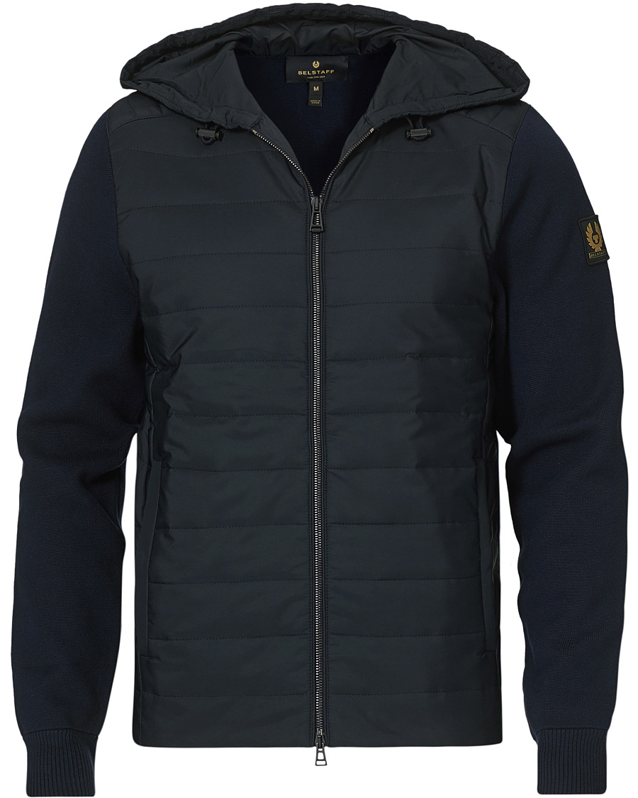 Homme | Pulls Et Tricots | Belstaff | Omar Zip Through Hybrid Hood Dark Ink