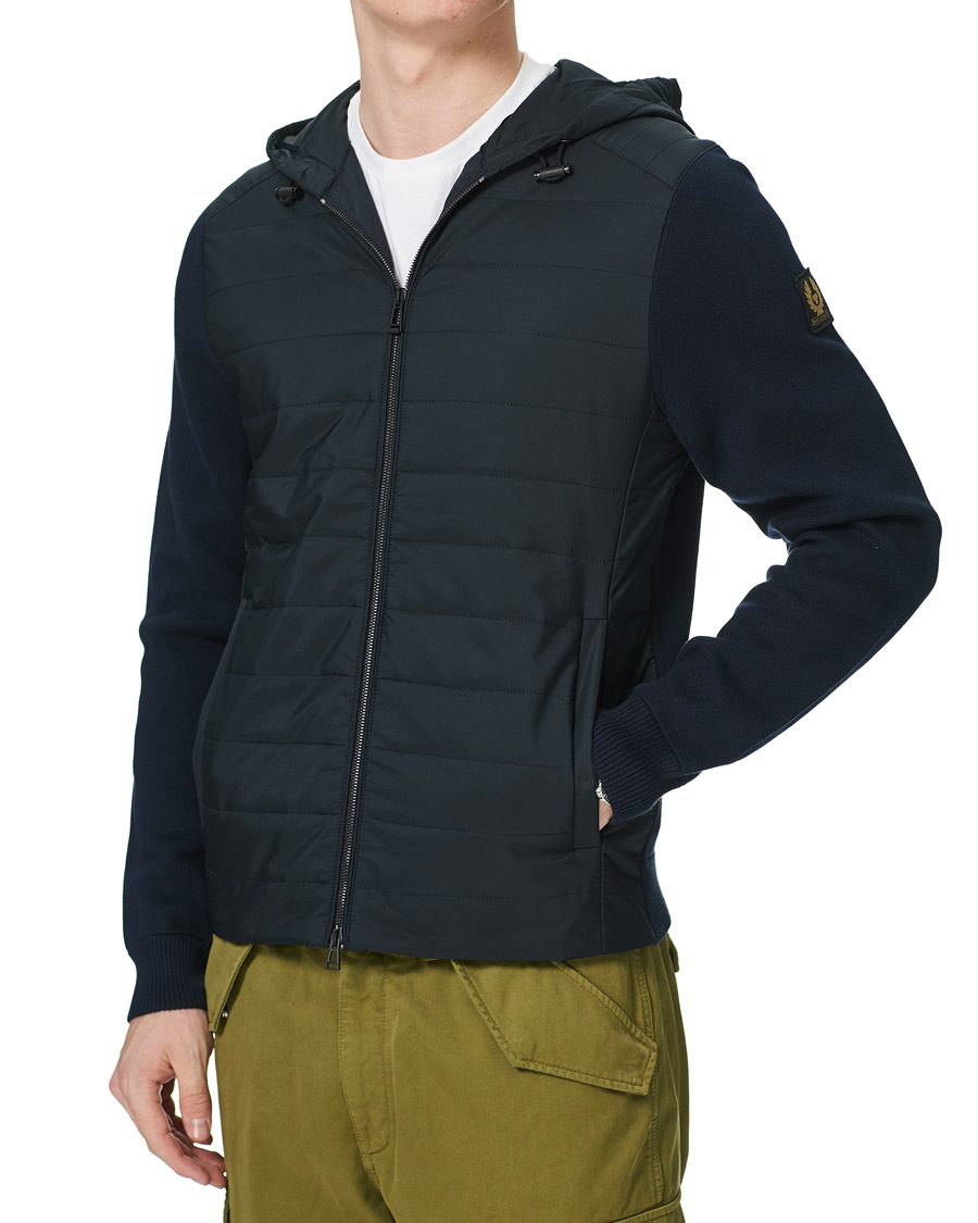 Homme | Pulls Et Tricots | Belstaff | Omar Zip Through Hybrid Hood Dark Ink