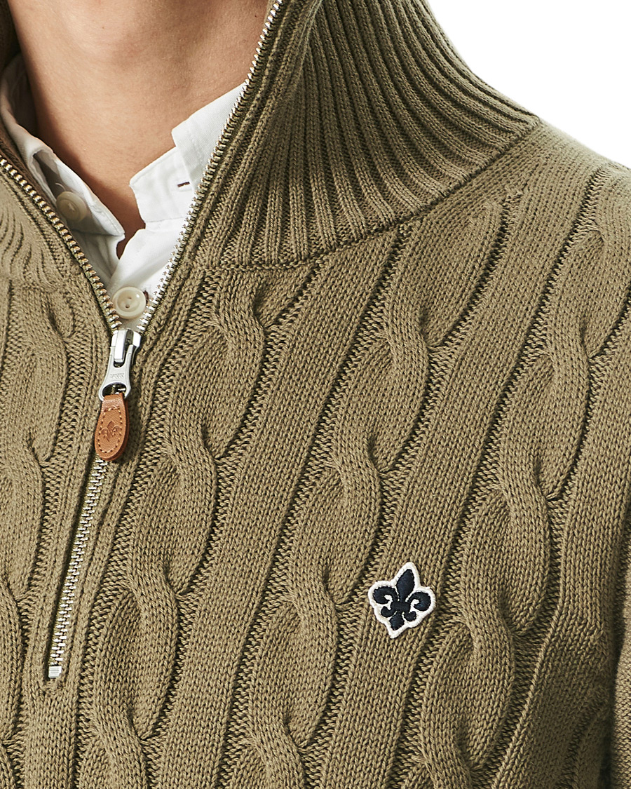 Homme | Pulls Et Tricots | Morris | Marlebone Cable Half-Zip Green