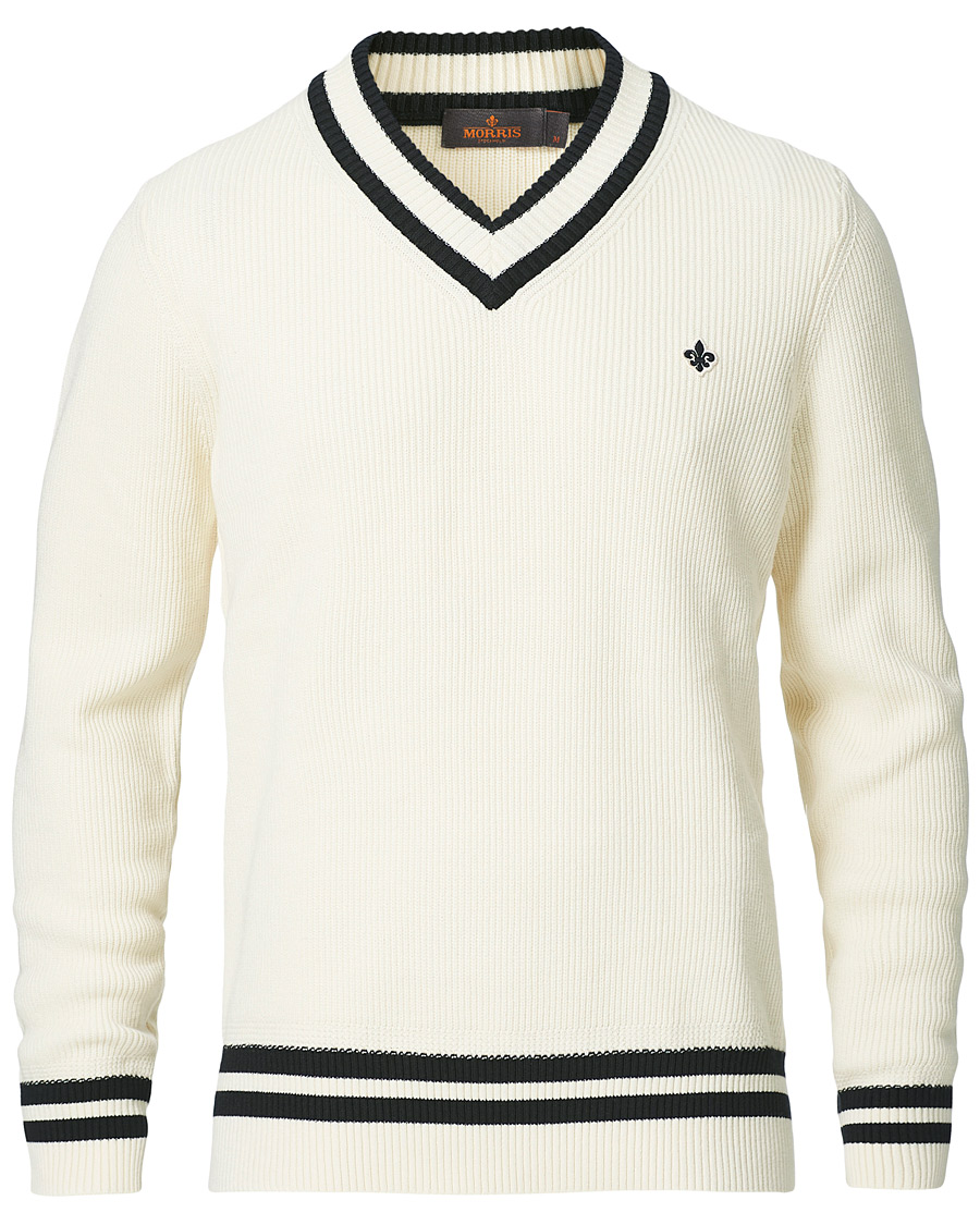 Homme | Pulls Et Tricots | Morris | Willoughby V-Neck Cricket Sweater Off White