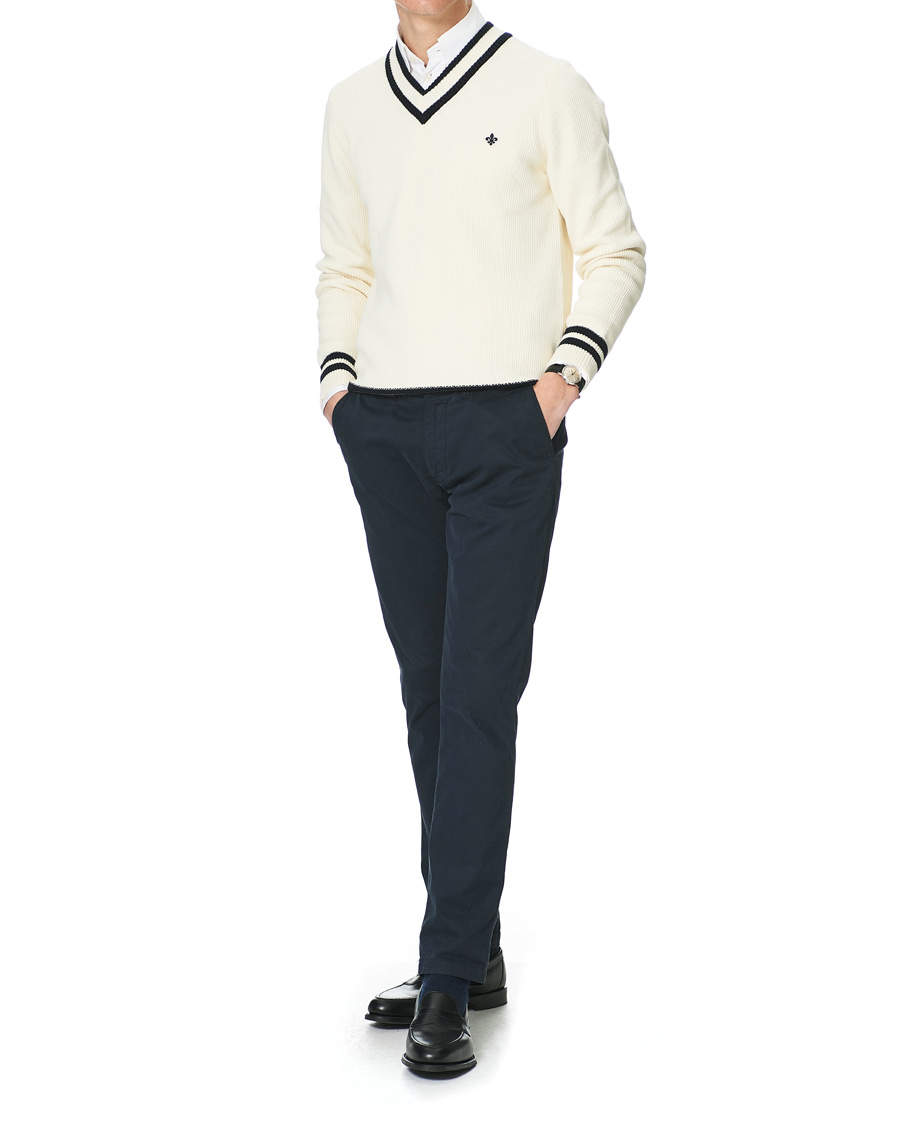 Homme | Pulls Et Tricots | Morris | Willoughby V-Neck Cricket Sweater Off White
