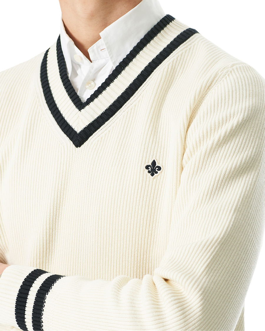 Homme | Pulls Et Tricots | Morris | Willoughby V-Neck Cricket Sweater Off White