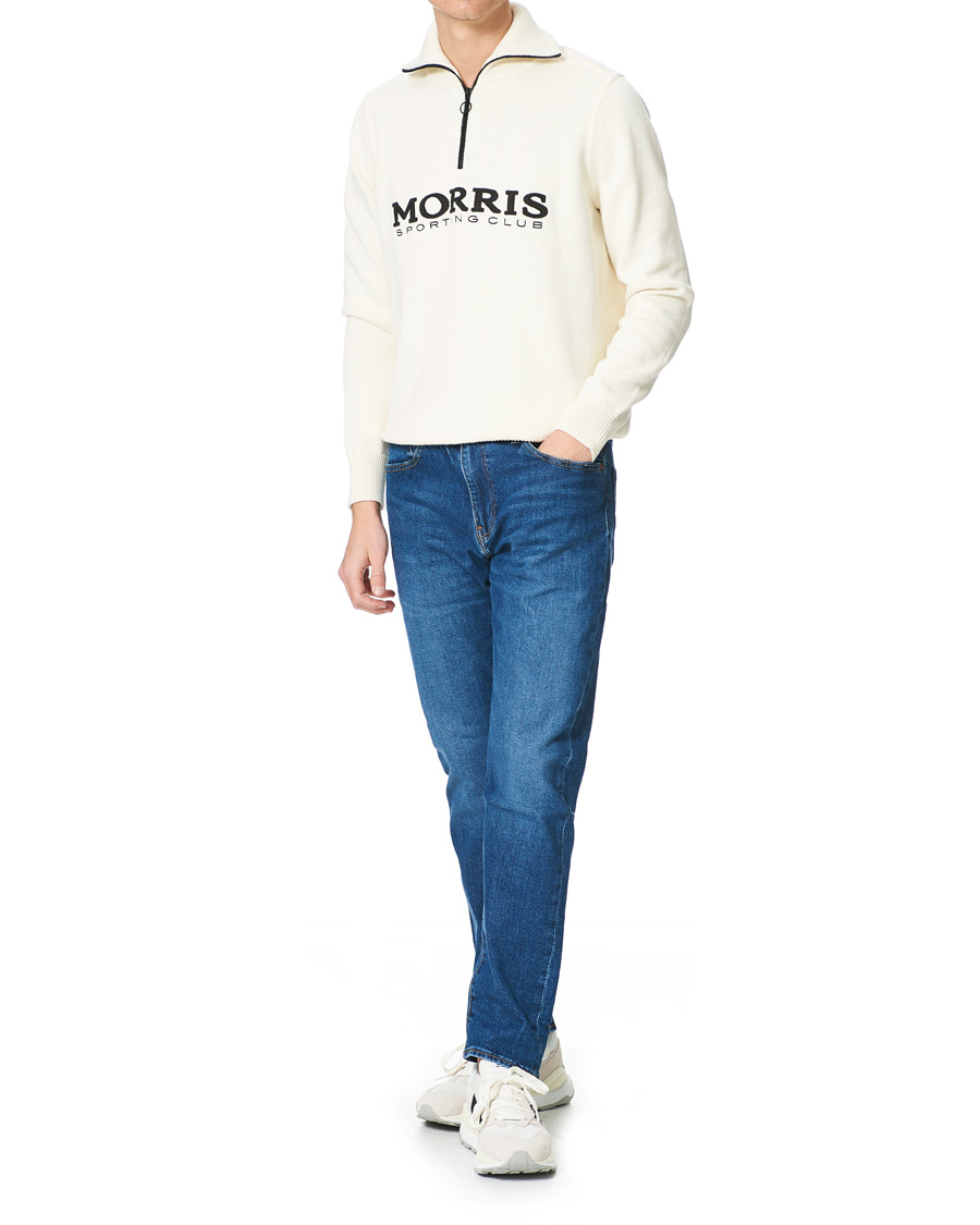Homme | Pulls Et Tricots | Morris | Norton Logo Knitted Half-Zip Off White