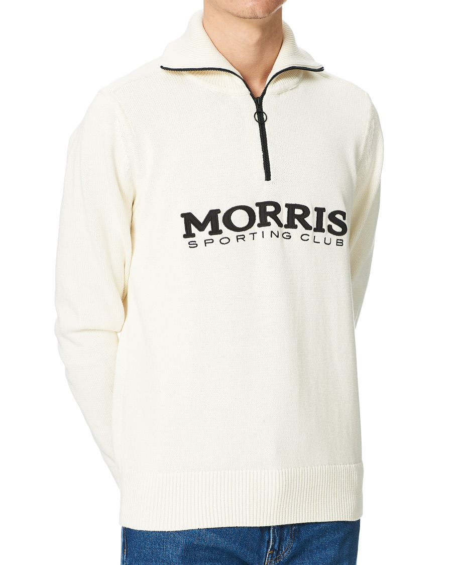 Homme | Pulls Et Tricots | Morris | Norton Logo Knitted Half-Zip Off White