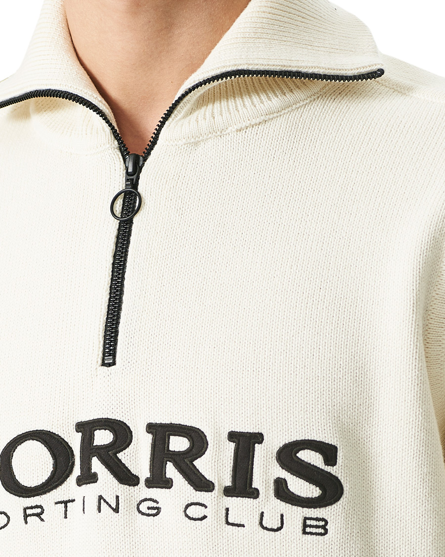 Homme | Pulls Et Tricots | Morris | Norton Logo Knitted Half-Zip Off White