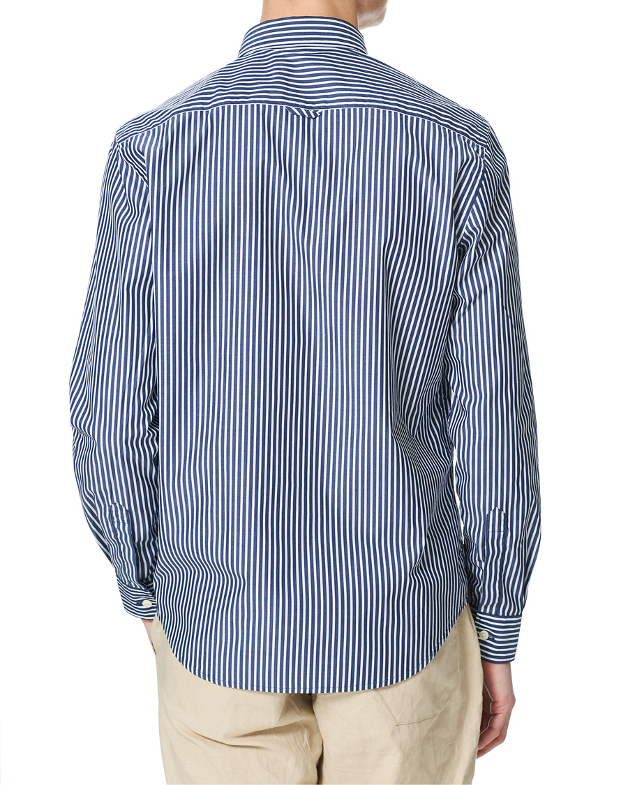 Homme | Chemises | Morris | Poplin Striped Button Down Shirt White/Navy