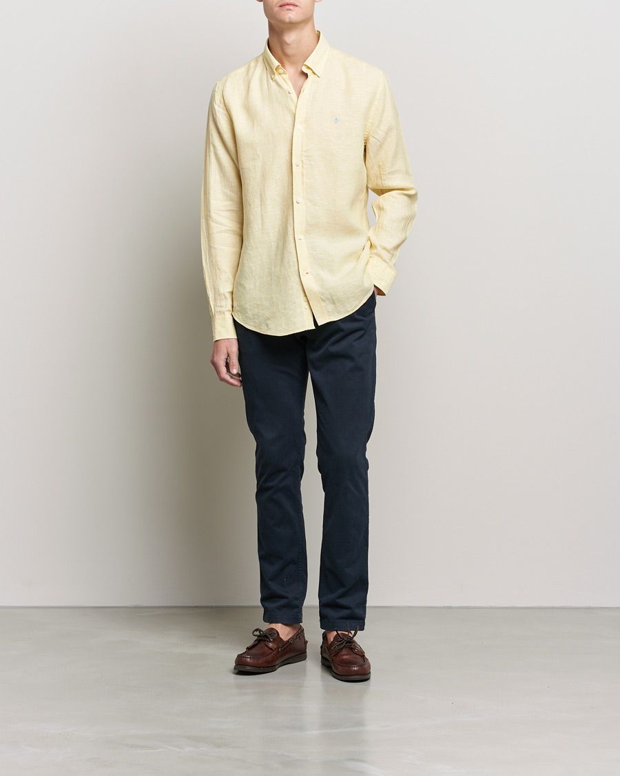 Homme | Chemises | Morris | Douglas Linen Shirt Yellow