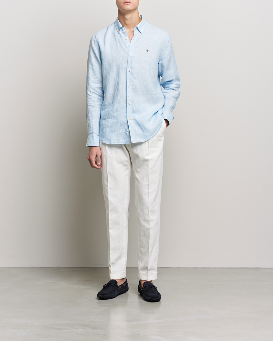 Homme | Chemises | Morris | Douglas Linen Shirt Light blue
