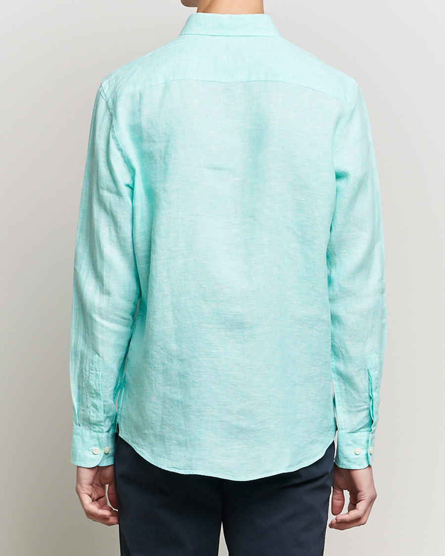 Homme | Chemises | Morris | Douglas Linen Shirt Aqua Green
