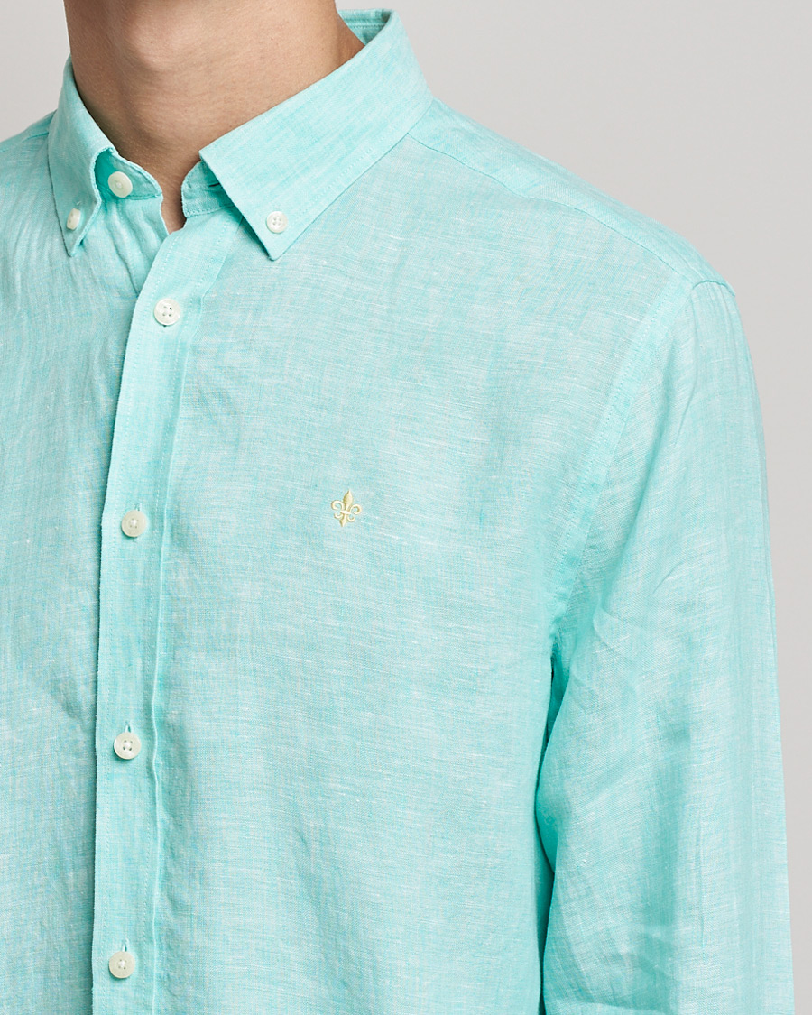 Homme | Chemises | Morris | Douglas Linen Shirt Aqua Green