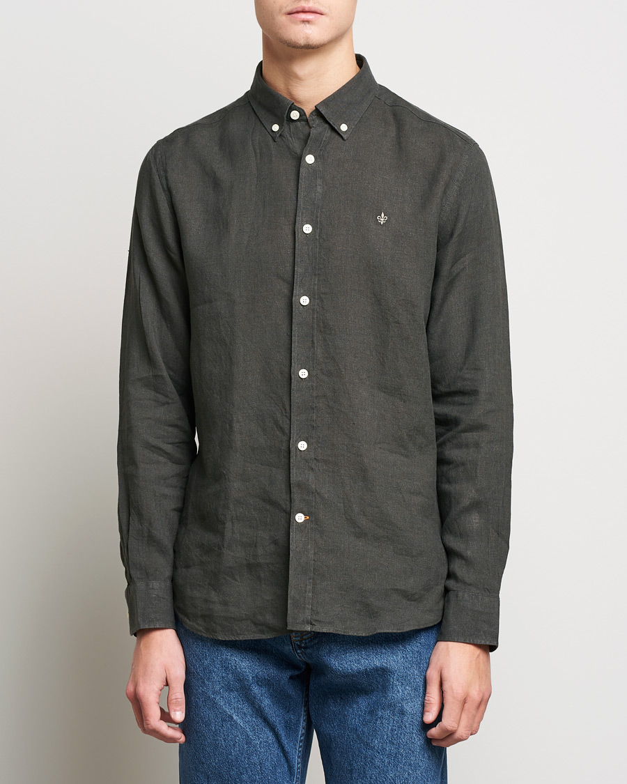 Homme | Chemises | Morris | Douglas Linen Shirt Moss Green