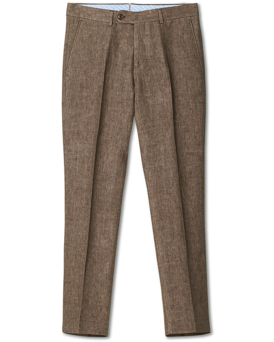 Homme | Pantalons | Morris | Rodney Linen Trousers Brown