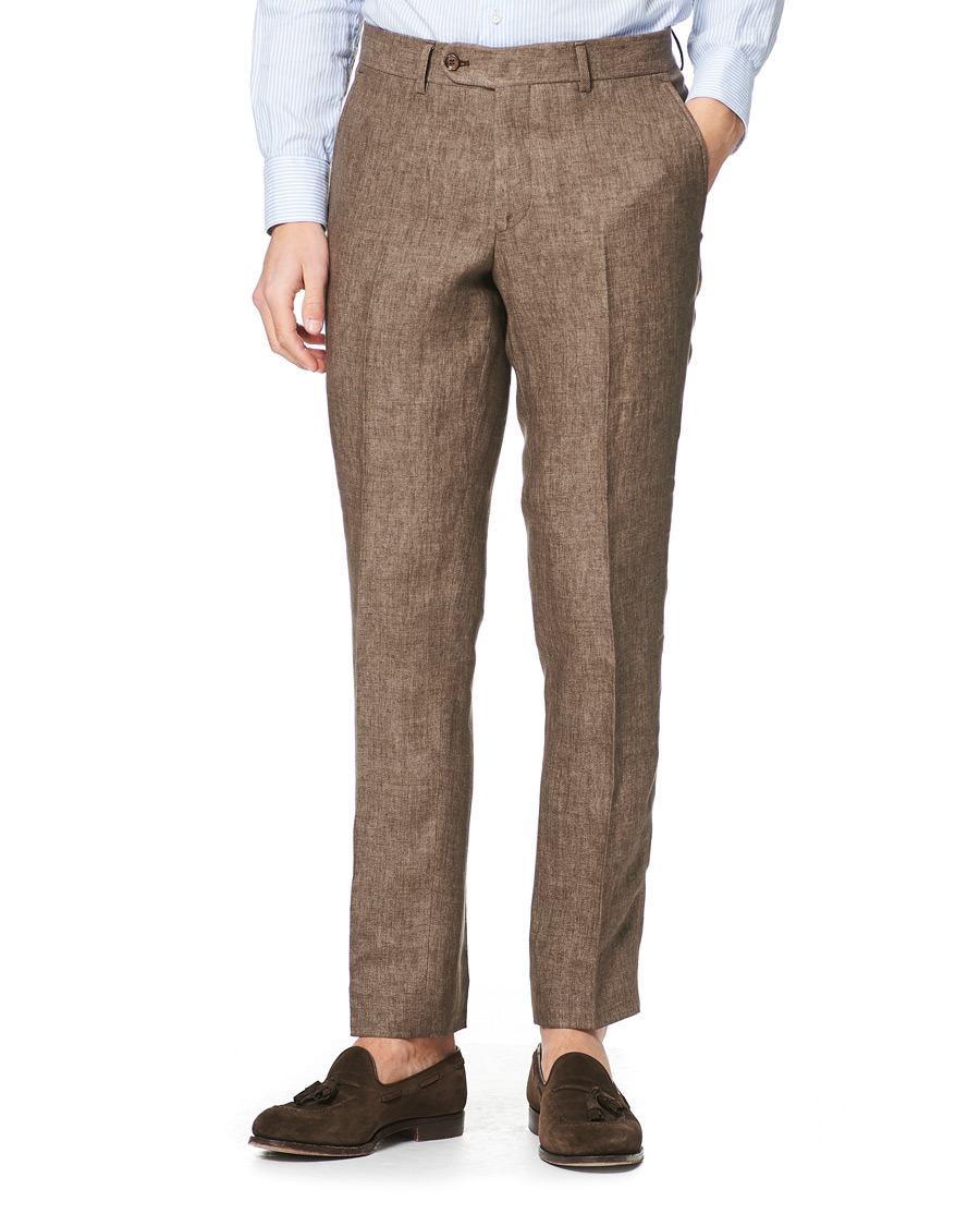 Homme | Pantalons | Morris | Rodney Linen Trousers Brown