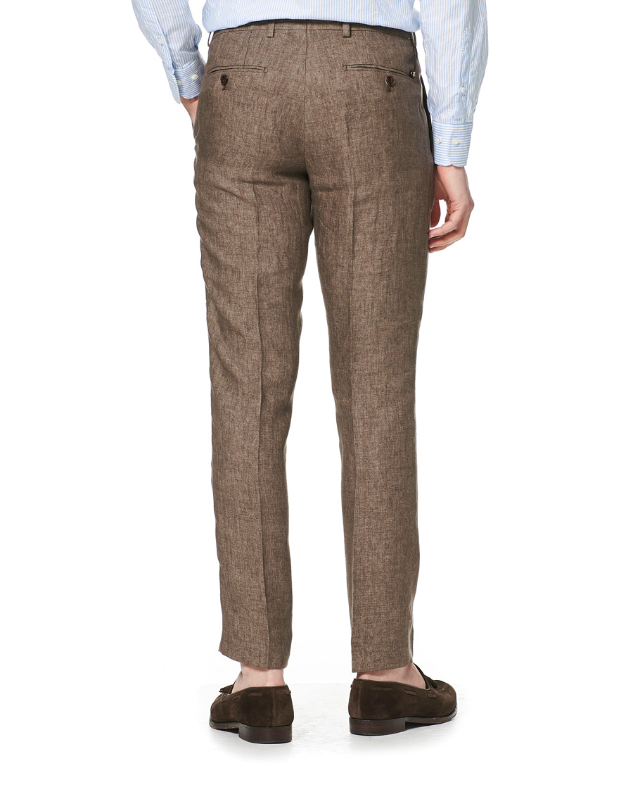Homme | Pantalons | Morris | Rodney Linen Trousers Brown