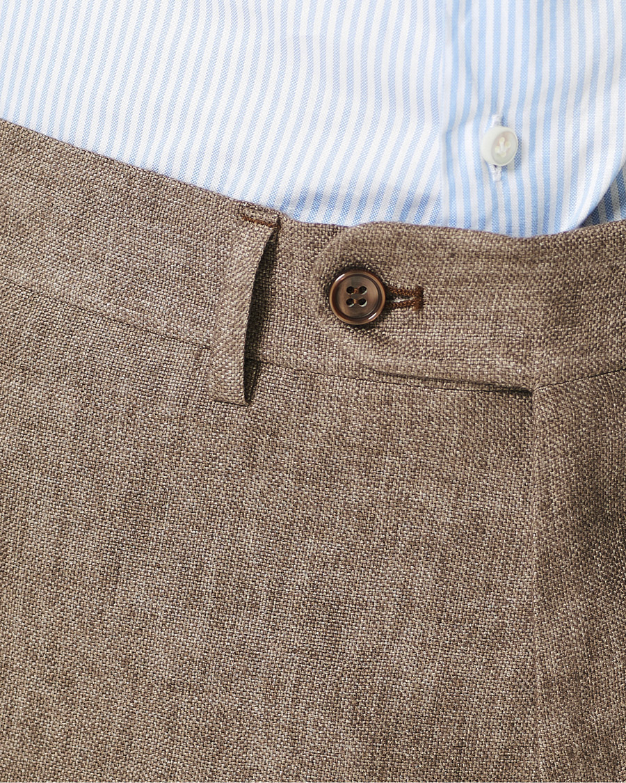 Homme | Pantalons | Morris | Rodney Linen Trousers Brown
