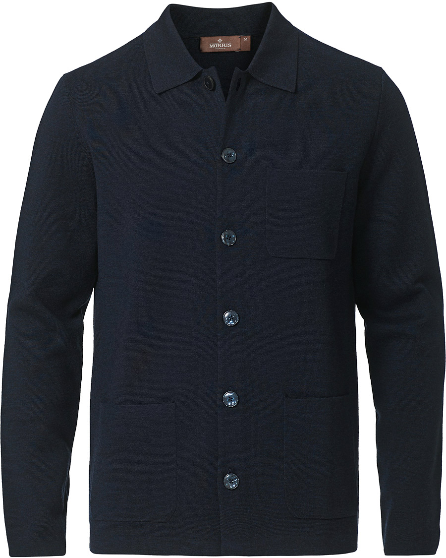 Homme | Pulls Et Tricots | Morris Heritage | Knitted Shirt Jacket Navy