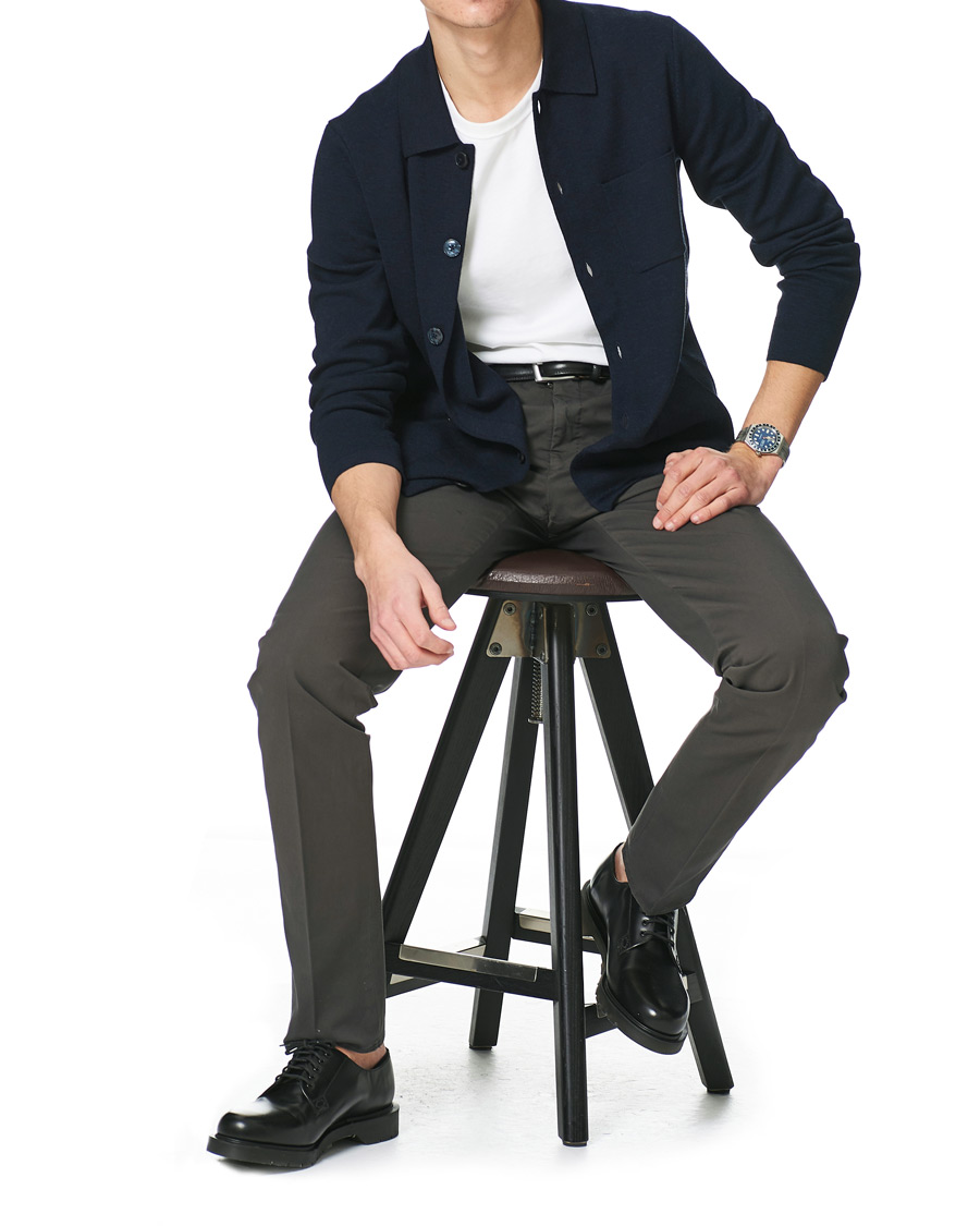 Homme | Pulls Et Tricots | Morris Heritage | Knitted Shirt Jacket Navy