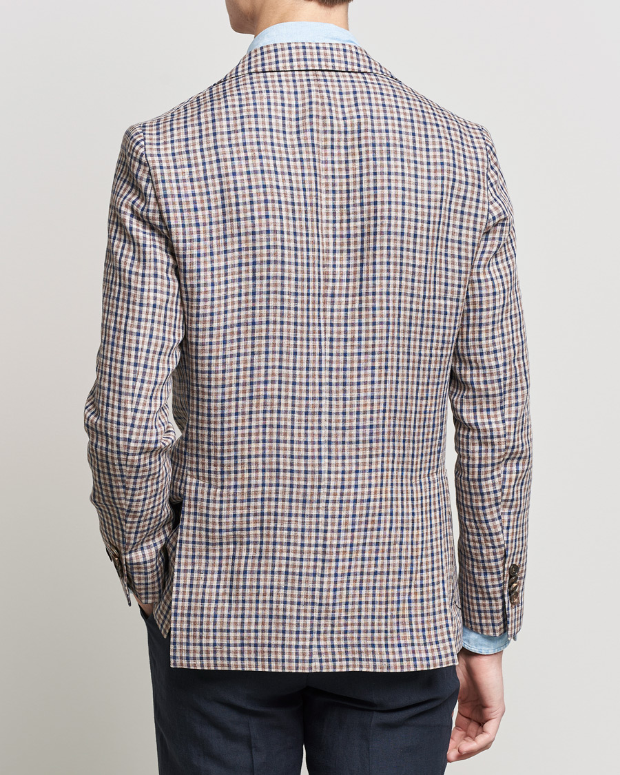 Homme | Blazers | Morris Heritage | Mike Patch Pocket Checked Blazer Brown