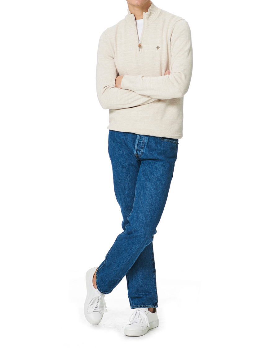 Homme | Pulls Et Tricots | Morris | Randall Cotton Half Zip Ecru