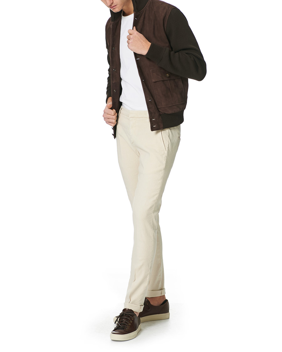 Homme | Pantalons | Dondup | Gaubert Linen Stretch Chinos Beige
