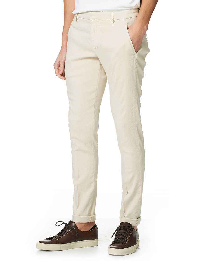 Homme | Pantalons | Dondup | Gaubert Linen Stretch Chinos Beige