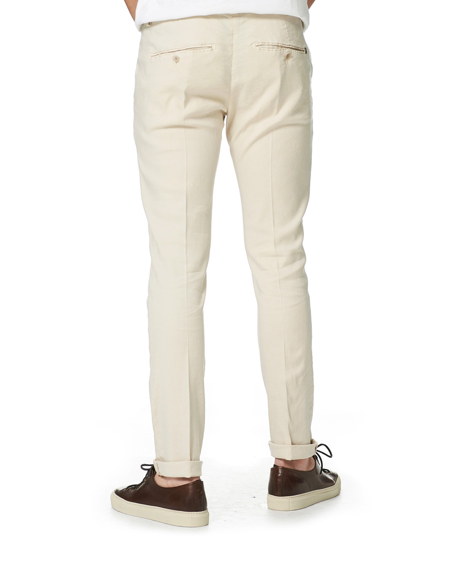 Homme | Pantalons | Dondup | Gaubert Linen Stretch Chinos Beige