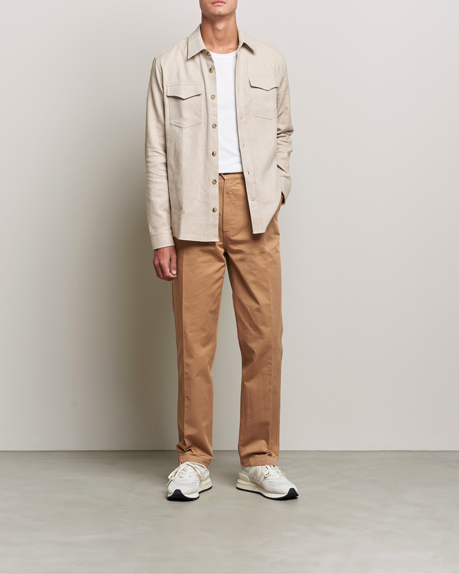 Heren | Broeken | Drake's | Flat Front Cotton Chino Brown