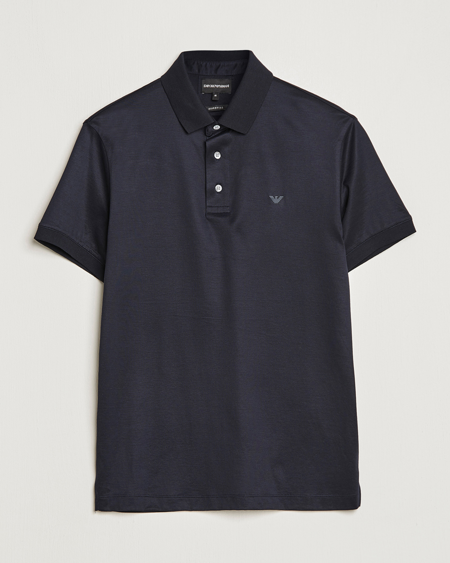 Homme | Polos | Emporio Armani | Cotton Tencel Polo Navy