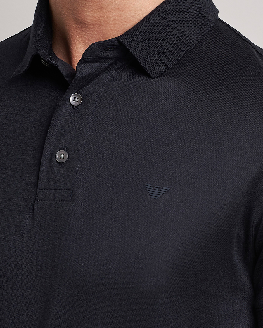 Homme | Polos | Emporio Armani | Cotton Tencel Polo Navy