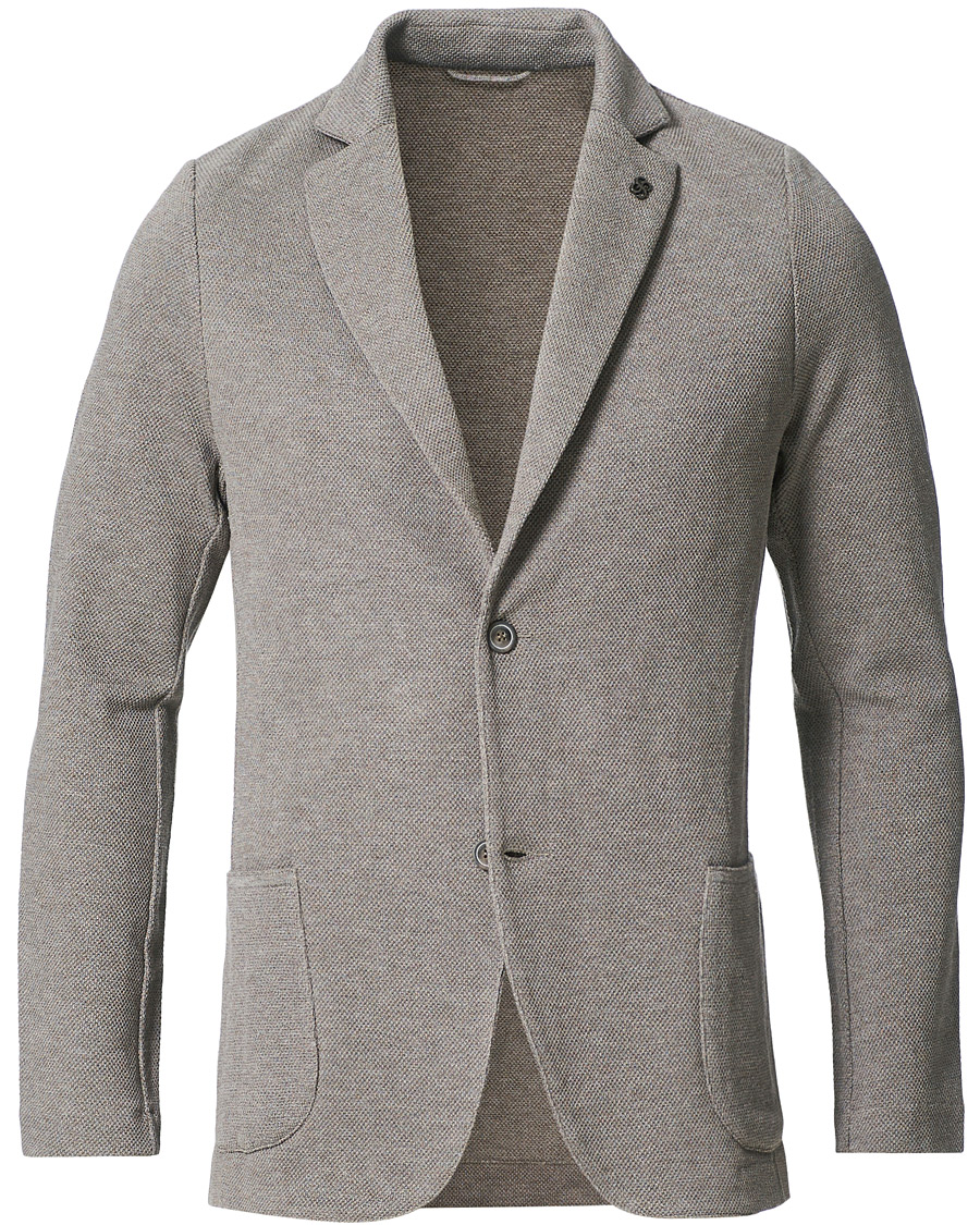Homme | Blazers | Gran Sasso | Structured Cotton/Linen Blazer Grey/Brown