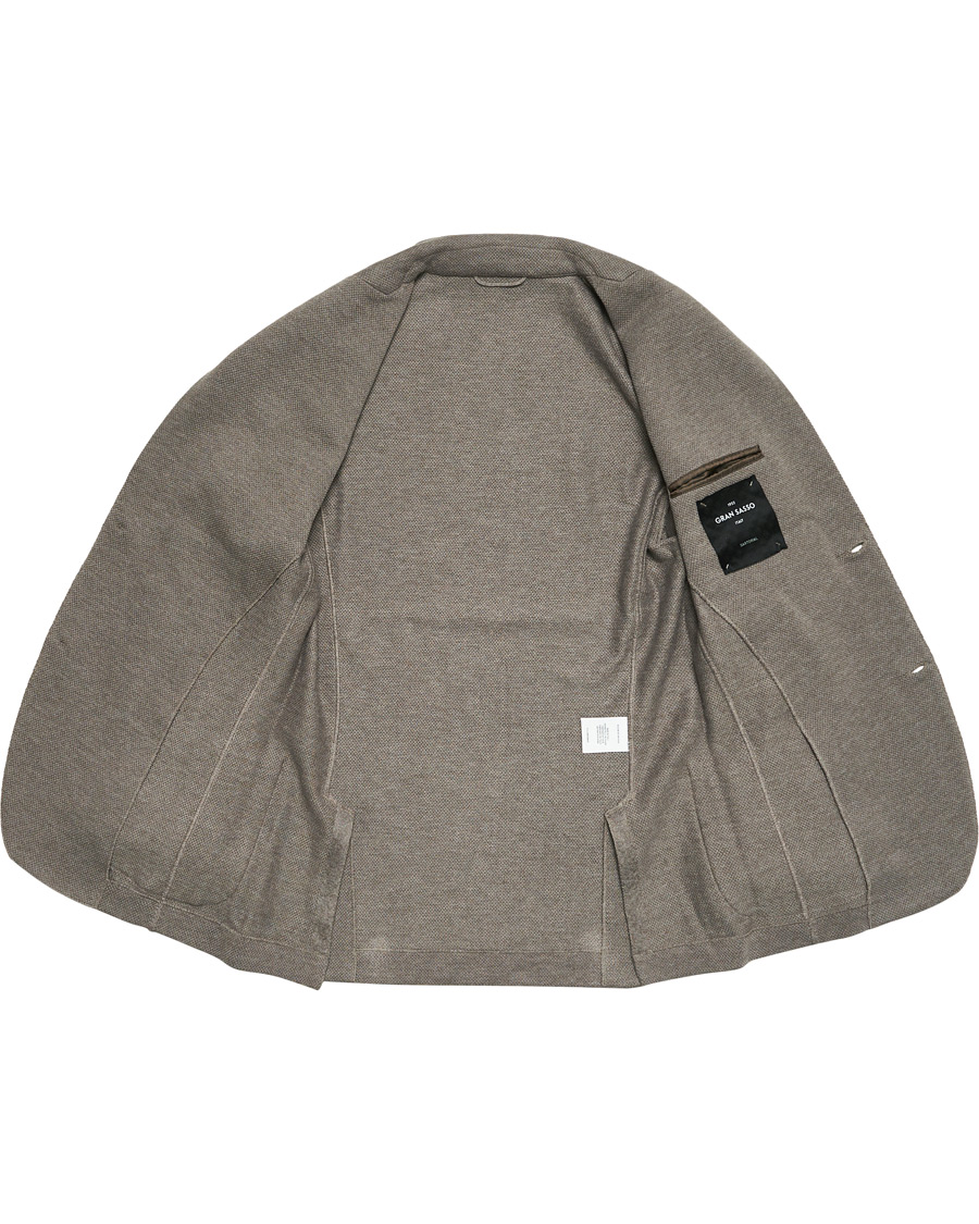 Homme | Blazers | Gran Sasso | Structured Cotton/Linen Blazer Grey/Brown